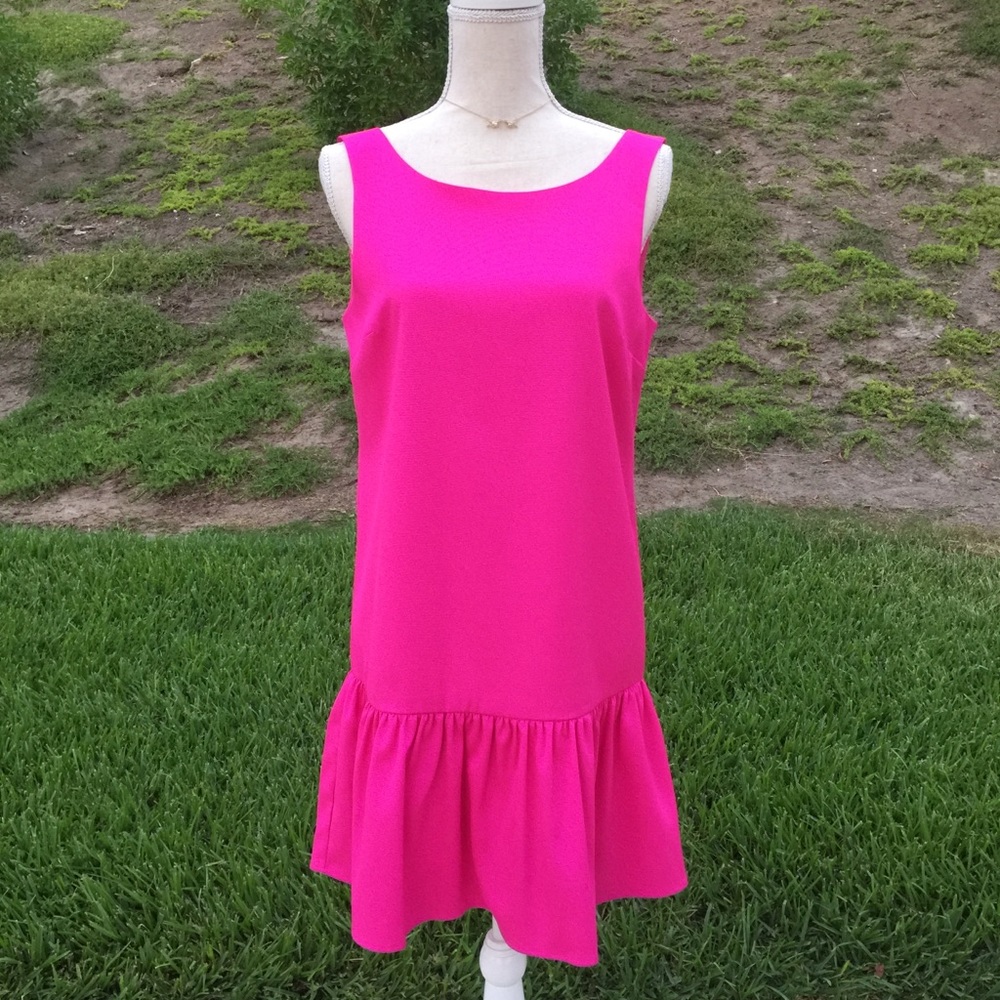 BCBGeneration drop waist “Barbie pink” dress with low back